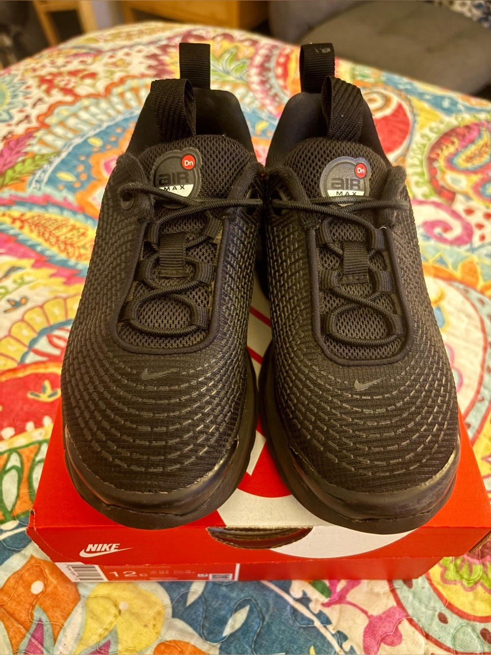 KIDS NIKE AIR MAX DN (PS) BLACK, size 12c